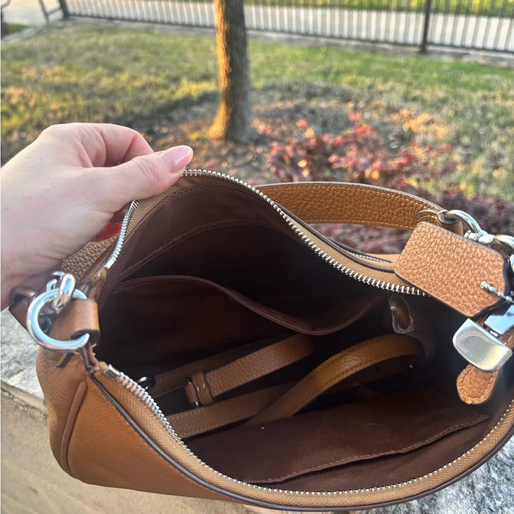 Coach Brown Leather Hobo Bag - Signature Silver Hardware - Picture 4 of 4